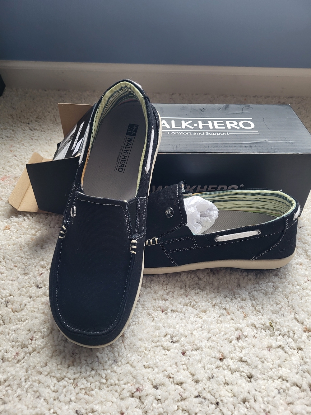 Walk Hero Women’s Black Slip-On Loafers — Casual Everyday Comfort